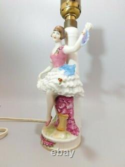 FABULOUS Antique German Porcelain ART DECO Flapper Lady Lamp Half Doll Related