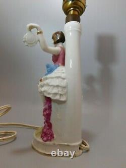 FABULOUS Antique German Porcelain ART DECO Flapper Lady Lamp Half Doll Related