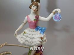 FABULOUS Antique German Porcelain ART DECO Flapper Lady Lamp Half Doll Related