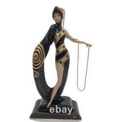 FLAPPER GIRL HOUSE OF ERTE THE FRANKLIN MINT PEARLS AND EMERALDS Figurine