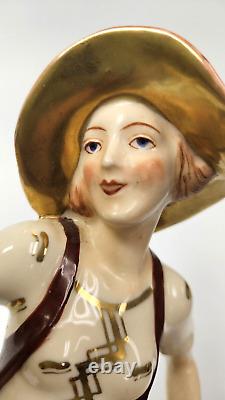 Fabulous Art Deco 10 Porcelain Figurine Accordion Player by ROYAL DUX / Schaff