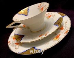 ° Felda Gorgeous German ART DECO Porcelain CUP Saucer & Plate finest ornaments