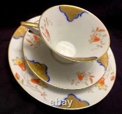 ° Felda Gorgeous German ART DECO Porcelain CUP Saucer & Plate finest ornaments