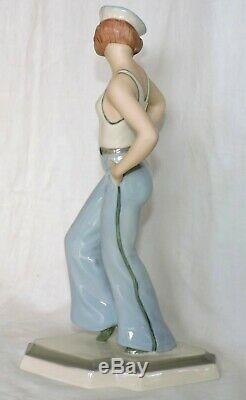 Figurine Art Deco En Porcelaine Royal Dux By Schaff Marin Sailor Girl 1930