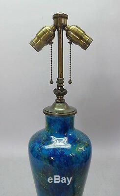 Fine Antique FRENCH Paul Milet Sevres Flambe Glazed Porcelain Vase Lamp c. 1910s