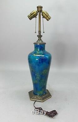 Fine Antique FRENCH Paul Milet Sevres Flambe Glazed Porcelain Vase Lamp c. 1930s
