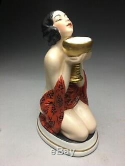 Fine French Porcelain Art Deco Perfume Lamp