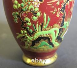 Fine Pair of Art Deco CARLTON WARE Vases, circa 1930 Chinese Temple Pattern
