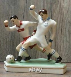 Football Players Dynamo Spartak Porcelain Figurine Sport Vintage Soviet USSR