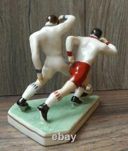 Football Players Dynamo Spartak Porcelain Figurine Sport Vintage Soviet USSR