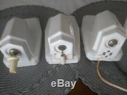 Four Identical Vintage ART DECO Porcelain Wall Sconces