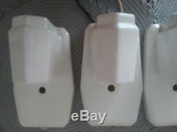 Four Identical Vintage ART DECO Porcelain Wall Sconces