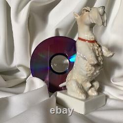 Foxy Terrier Pedigree Pet Antique German Art Porcelain White Dog Animal Figure