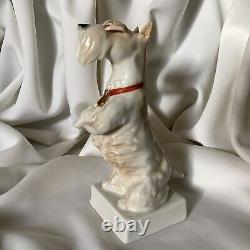 Foxy Terrier Pedigree Pet Antique German Art Porcelain White Dog Animal Figure