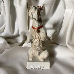 Foxy Terrier Pedigree Pet Antique German Art Porcelain White Dog Animal Figure