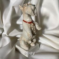 Foxy Terrier Pedigree Pet Antique German Art Porcelain White Dog Animal Figure