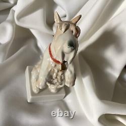 Foxy Terrier Pedigree Pet Antique German Art Porcelain White Dog Animal Figure