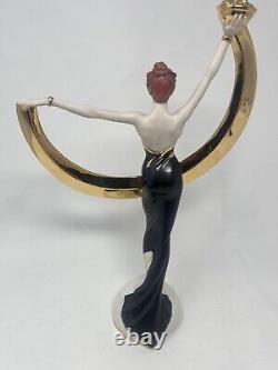 Franklin Mint Art Deco Erte Promise Of Gold 12 Female Sculpture