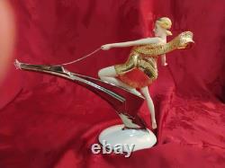 Franklin Mint Art Deco Erte Starlight In Platinim Female Sculpture 11