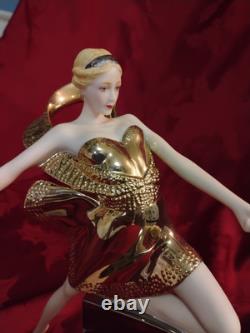 Franklin Mint Art Deco Erte Starlight In Platinim Female Sculpture 11