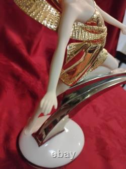 Franklin Mint Art Deco Erte Starlight In Platinim Female Sculpture 11