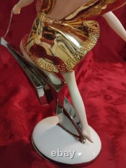 Franklin Mint Art Deco Erte Starlight In Platinim Female Sculpture 11