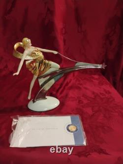 Franklin Mint Art Deco Erte Starlight In Platinim Female Sculpture 11