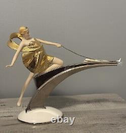 Franklin Mint Art Deco Erte Starlight In Platinum Female Sculpture Large 11