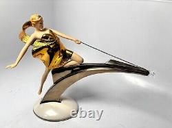 Franklin Mint Art Deco Erte Starlight In Platinum Female Sculpture Large 11