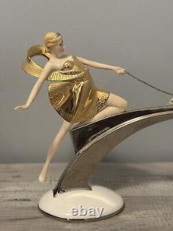 Franklin Mint Art Deco Erte Starlight In Platinum Female Sculpture Large 11