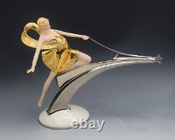 Franklin Mint Art Deco Erte Starlight In Platinum Female Sculpture Large 11