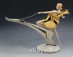 Franklin Mint Art Deco Erte Starlight In Platinum Female Sculpture Large 11