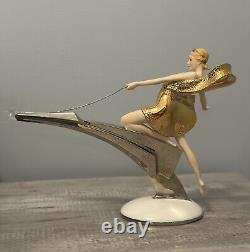 Franklin Mint Art Deco Erte Starlight In Platinum Female Sculpture Large 11