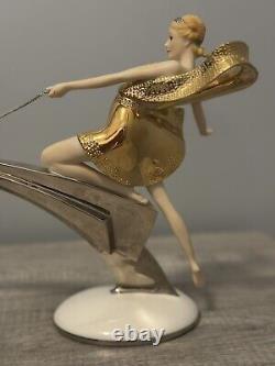 Franklin Mint Art Deco Erte Starlight In Platinum Female Sculpture Large 11