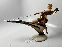 Franklin Mint Art Deco Erte Starlight In Platinum Female Sculpture Large 11