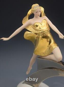 Franklin Mint Art Deco Erte Starlight In Platinum Female Sculpture Large 11