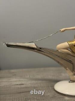 Franklin Mint Art Deco Erte Starlight In Platinum Female Sculpture Large 11