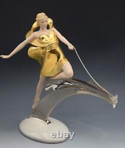 Franklin Mint Art Deco Erte Starlight In Platinum Female Sculpture Large 11