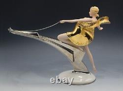 Franklin Mint Art Deco Erte Starlight In Platinum Female Sculpture Large 11