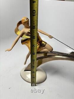 Franklin Mint Art Deco Erte Starlight In Platinum Female Sculpture Large 11