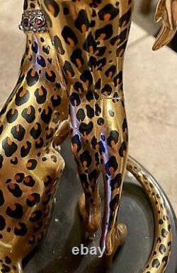 Franklin Mint Erte Leopard Figurine Art Deco Woman Statue Limited Edition M3719