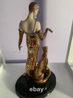 Franklin Mint Erte by the House of Erte Figurine Art Deco Ocelot Limited Edition