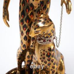 Franklin Mint House of Erte Leopard Porcelain Numbered Signed LE 9h