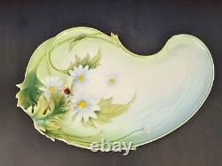 Frantz Porcelain Ladybug Dasies Platter Handpaint Art Deco Retired FZ00402 15