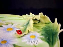 Frantz Porcelain Ladybug Dasies Platter Handpaint Art Deco Retired FZ00402 15