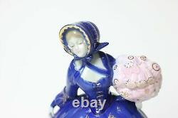 Fraureuth Kunstabteilung Porcelain Art Deco Figurine of Woman by Ema Rosenberg