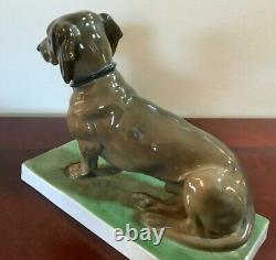 Fraureuth Kunstabteilung Porcelain Dachshund Very Rare Antique 1919-1926 Germany