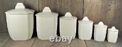 French Antique Art Deco Porcelain Kitchen Canisters Caddies Storage Jars Pots