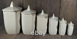 French Antique Art Deco Porcelain Kitchen Canisters Caddies Storage Jars Pots