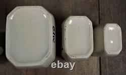 French Antique Art Deco Porcelain Kitchen Canisters Caddies Storage Jars Pots